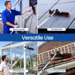 Solarpanel-Reinigungsbürste und -Stange 11m Ausziehbarer Fensterreiniger Hochfenster-Reinigungsset, Verstellbare Außen-Glasbürste 6