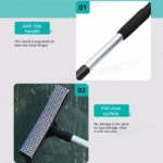 SEAMETAL Autofenster-Reinigungsbürste, Spiegelglas, Rakel, Wischer, 2-in-1, einziehbarer langer Griff, Auto-Windschutzscheiben- und Fensterwaschwerkzeug 4