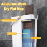 Flachmopp- und Eimer-Set, multifunktionaler Haushaltsmopp für Nass- und Trockenreinigung von Böden, für Badezimmer, Küche, Fenster, Toilettenreinigungswerkzeug 3
