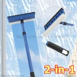 2-in-1 Teleskop-Fensterreiniger mit Gummilippe und Langlebiger Schwammbürste für Haus, Bad und Spiegelreinigung 3