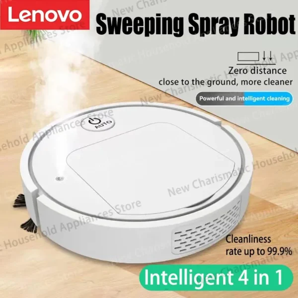 Lenovo 4-in-1 Sprüh-Kehrroboter zum Wischen und Saugen, starke Reinigung, Luftreinigung, intelligenter Roboter, Haushaltsgerät