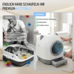 Intelligente Reinigungs-Katzentoilette, 80L Raumkapsel, 9L Katzentoilette, mit Sicherheitssensor, APP-Steuerung, automatische Katzentoilette mit Anti-Einklemm-Funktion, geeignet für Familien mit mehreren Katzen. 6