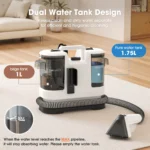 Lubluelu V6 Leistungsstarker Teppichreiniger 13,5 kPa Leistungsstarke Reinigungsmaschine Spot-Dampfreiniger für Sofa, Vorhang, nasse Stoffe, 1,75 l Doppeltanks 5