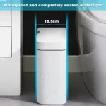 Intelligenter Badezimmer-Mülleimer, automatische Verpackung, elektronischer Mülleimer, weiß, berührungslos, schmal, intelligenter Sensor-Mülleimer, Smart Home, 15 l 3