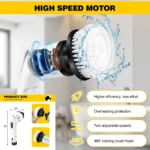 Leistungsstarke elektrische Reinigungsbürste – kabelloses Laden, effiziente Fleckenentfernung für Zuhause und Auto, lange Akkulaufzeit, kompaktes Design