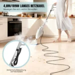 1500W Elektrischer Dampfmop mit 400ml Wassertank, 2 waschbare Pads - Integriertes Design, 4,8m Kabel, schnelles Aufheizen, hohe Dampfmenge, Reinigung mehrerer Böden und Teppiche, Dampfmenge ＞28g/min 5