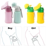 Toiletten-Pipi-Flasche, tragbar, für den Notfall, für Kinder, Urinal, Outdoor, Auto, Reisen, Schrumpfbar, 600/750 ml, Anti-Leckage, für Jungen und Mädchen, Trainingstöpfchen 2
