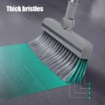 Multifunktionales 3-in-1-Bodenreinigungsset in Grau, Kombination aus Besen + Kehrschaufel + Handbodenbürste, Haushaltsreinigungsset, nur mit zwei langen Griffen für die Reinigung von Wohnungen, Büros und Innenräumen. 5