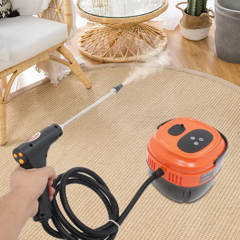 Dampfreinigungsmaschine, 1500 W, tragbarer Dampfreiniger, 6-stufige Einstellung für die Reinigung von Herdhauben, Autoboden, Fett und Flecken 2