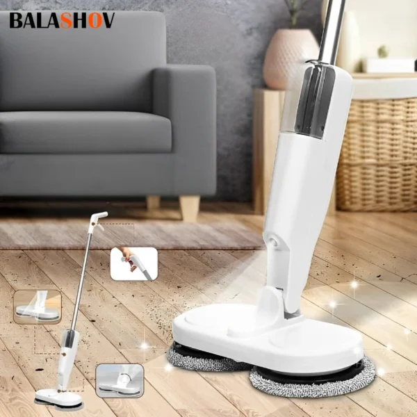 Kabelloser elektrischer Schleudermop-Reiniger, automatisch, 2-in-1, Nass- und Trockenreiniger für Zuhause, Auto, Glas, Decke, Tür, Fenster, Bodenschrubber