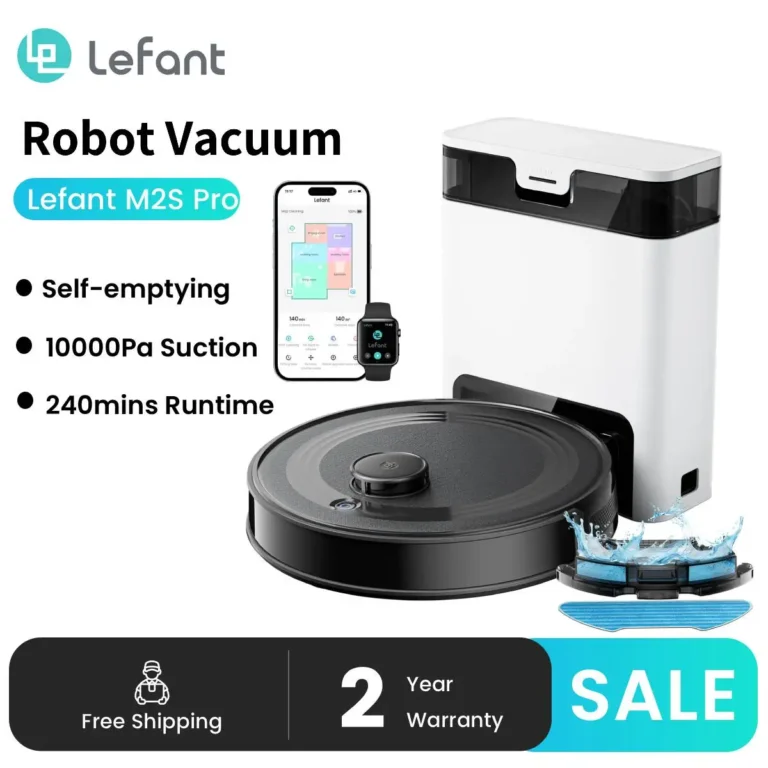 Lefant M2S Pro Roboter-Staubsauger 10000Pa mit automatischer Staubentleerungsstation, Laser-Navigation mit Kartierung, personalisierte Reinigung, Hindernisvermeidung PSD, ideal für Tierhaare