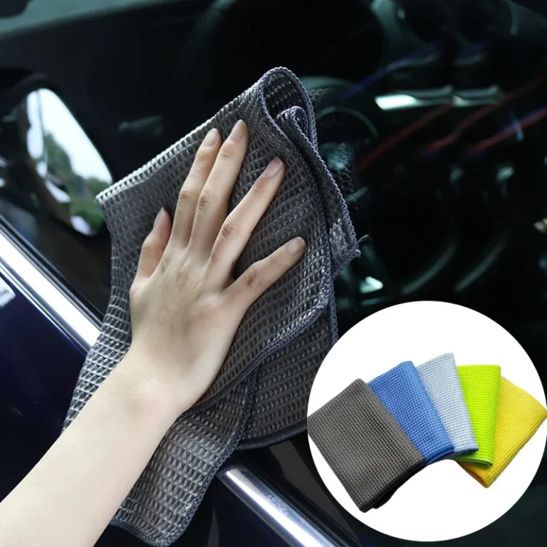 2er-Set Auto-Waschtücher: Mikrofaser-Fensterreinigungstücher mit Waffelmuster für Küche & Bad – Ideal zum Trocknen von Glas und zur Autoaufbereitung 2