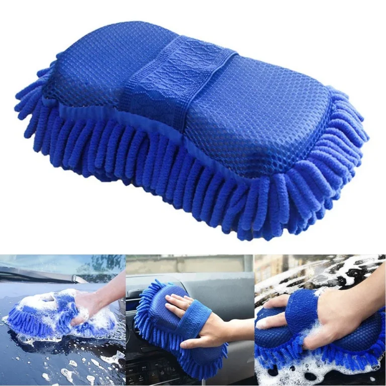 1 Pc Blau Mikrofaser Chenille Auto Waschen Schwamm Pflege Waschen Pinsel Pad Reinigung Werkzeug Auto Waschen Handtuch Handschuhe Styling Zubehör 2
