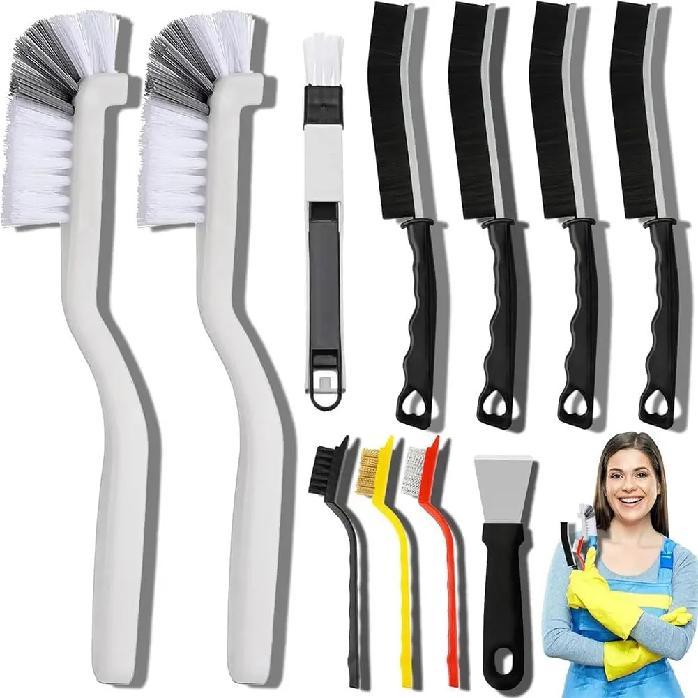 11-teiliges Fugenreinigungsbürsten-Set, Reinigungszubehör mit Hartborsten für Küche, Bad, Ecken, Fugen, Spüle, Tasse, Teekanne, Flasche 11-teiliges Fugenreinigungsbürsten-Set, Reinigungszubehör mit Hartborsten für Küche, Bad, Ecken, Fugen, Spüle, Tasse, Teekanne, Flasche