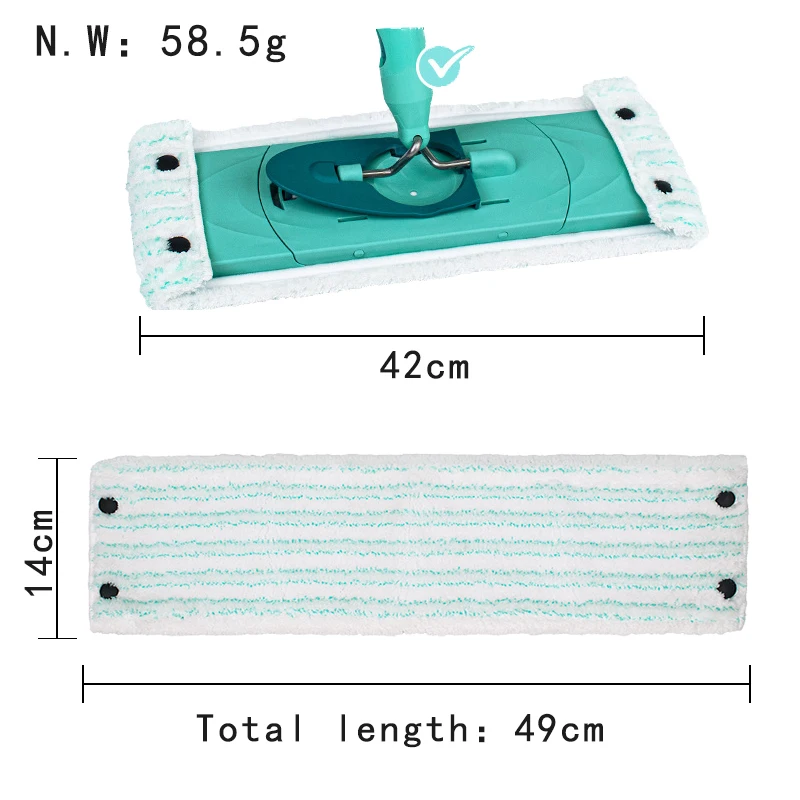 Flaches Mopp-Pad für Leifheit Clean Twist XL Micro Duo Mop, waschbares und wiederverwendbares Reinigungspad, Heim-Bodenreinigungsmopp-Zubehör 2