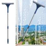 2-in-1-Fensterpinselbürste, Fensterreiniger, magischer Besen, Wischer, Teleskop, langer Griff, Fensterwischer, Rakel, Wischer, Reinigungswerkzeug 6