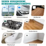 Teleskopierbare elektrische Rotationsreinigungsbürste mit 7 Bürstenaufsätzen 2 Geschwindigkeitsstufen geeignet für die Reinigung von Badezimmern, Küchen, Gartenböden, Teppichen und Autos 3