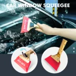 FOSHIO 3 Stück Bronze/Kunststoffgriff Auto-Windschutzscheibe Glas Wasserreinigungsrakel Autofensterfolie Tönungsschaber mit weichem Gummi 6