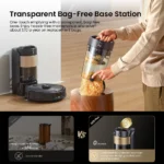 Proscenic Q20 Plus Roboter-Staubsauger mit Wischfunktion, 10000Pa, 200 Min. Laufzeit, Selbstentleerung, Nav-Lidar-Kartierung, für Teppiche & Haustiere 4