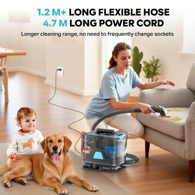 C8 Wasser-Teppichreiniger 20KPa Starke Saugkraft Handlicher Fleckenreiniger Doppelter Wassertank Fleckenentferner für Haustierflecken Sofa Auto 2