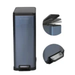 Floordirekt Tretmülleimer Zack 15L - Mit Schließdämpfer herausnehmbarer Inneneimer - Blau metallic 4