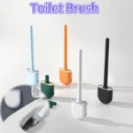 Hängender Toilettenbürstenreiniger aus Silikon mit langem Griff, flexibler Reiniger, Badezimmerbürste, schnell trocknender Halter, Badezimmerzubehör