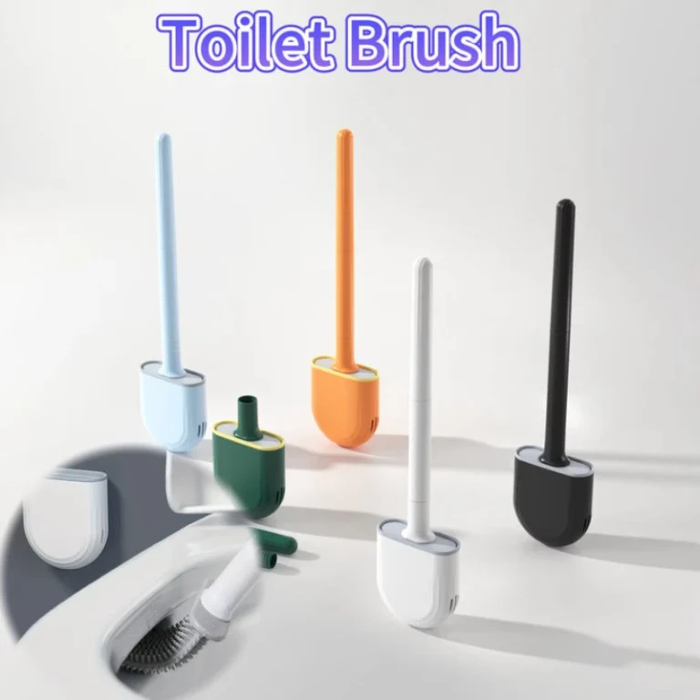 Hängender Toilettenbürstenreiniger aus Silikon mit langem Griff, flexibler Reiniger, Badezimmerbürste, schnell trocknender Halter, Badezimmerzubehör