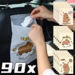 90-30 stücke Cartoon Capybara Auto Einweg Müll Tasche Tragbare Universal Auto Tür Sitz Haushalt Verdickt Desktop Mülleimer