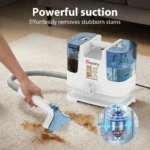Tragbarer Teppich- und Polsterreiniger 430W, 15kPa Saug, 600ml Wassertank, mit Spraybürstenköpfen für Sofa, Autositze, Teppiche 3
