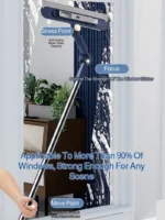 2-in-1 Fensterreinigungswerkzeug Teleskopischer Doppelseitiger Glasreiniger Magnetischer Fensterwischer für Glas Wand Boden Fensterreinigung 5