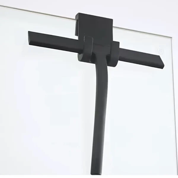 Silikon-Abzieher mit Haken, Schwarzer Duschabzieher für Bad, Küche, Auto, Fenster und Glasreinigung