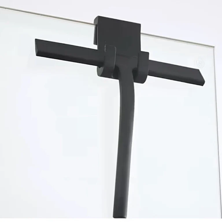 Silikon-Abzieher mit Haken, Schwarzer Duschabzieher für Bad, Küche, Auto, Fenster und Glasreinigung