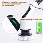 Kabelloser Schleuderschrubber, elektrische Mehrzweck-Reinigungsbürste für Küche, Badezimmer, Toilette – Haushaltshaarbürsten und Mopps 2