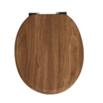 SINOBATH Toilettensitz mit Absenkautomatik Universelle Toilettendeckel WC-Sitz Holz Klobrille Tragfähigkeit 190 kg Neues Design 2