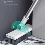 3-in-1 Besen-Kehrschaufel-Bodenbürsten-Set mit Kammzahn-Design, Anti-Haarknoten-Funktion, vertikale Aufbewahrung, Haushaltsreinigungsgeräte für Küche, Bad und Hartböden 7