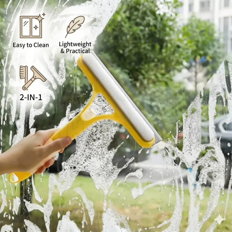 3-in-1 Silikon-Abzieher Fenster-Glasreiniger Sprühwischer Multifunktionale Reinigungsbürste für Zuhause, Duschtür und Auto-Windschutzscheibe
