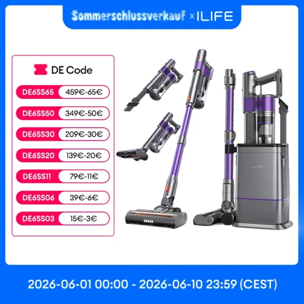 ILIFE H90 Pro Neuer Handstaubsauger mit Staubaufbewahrung & Ladestation 2-in-1, Starke Saugkraft, Geräuscharm, Perfekt für Tierhaare