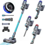 Homore 600 W/56 kPa leistungsstarker Akku-Staubsauger mit LED-Farbbildschirm, automatischer Saugmodus, selbststehende Funktion
