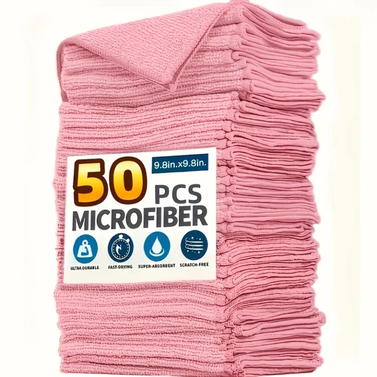 5–50 Stück hellrosa Mikrofaser-Küchentücher, super saugfähig, weich, langlebig, Reinigungstücher für Glas, Arbeitsplatten, Pfannen, Schüsseln, Wasserhähne
