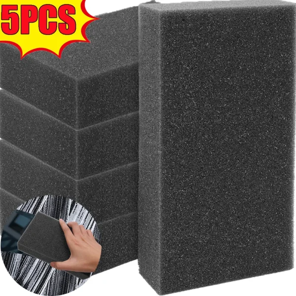 5/1pcs Auto wasch schwamm Polieren Wachsen schwarzer Schwamm blockiert Autoglas reinigung Flecken entfernungs werkzeug Haushalts reinigungs zubehör