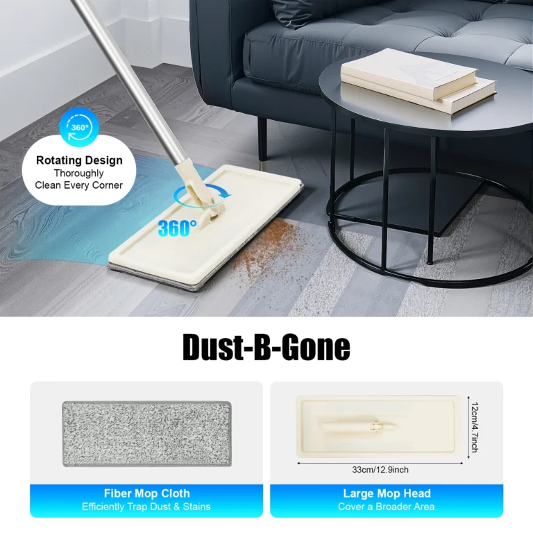 Doppeltank-Reinigungswischmopp-Set mit langem Stiel für Schlafzimmer, Büro, Balkon, Trocken-/Nasswischen, Decken- und Fensterreinigung 2