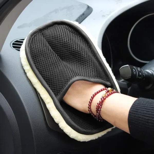 1 Stück Neues Woll-Autowaschtuch Weiche Handschuhe Reinigungsbürste Motorrad-Waschhandschuh Pflegeprodukte Plüsch Universal-Reinigungshandschuhe
