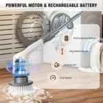 Elektrische Reinigungsbürste, Kabellose Reinigungsbürste, Duschbürste mit 9 Austauschbaren Bürstenköpfen, Power Scrubber mit 2 Geschwindigkeiten 3