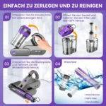 UV-Milbenstaubsauger mit 550 W & 16 kPa – hygienische Tiefenreinigung für Matratzen, Sofa & Polster 5