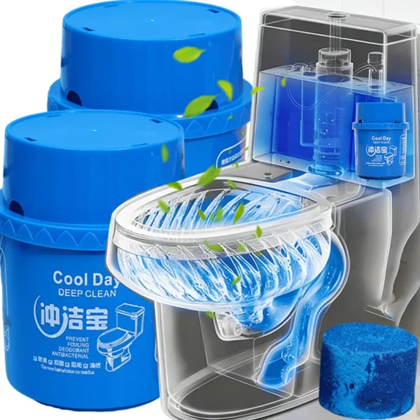 Automatischer Toilettenschüssel-Reiniger, Tabletten, Deodorant, Toilettenschüssel-Reiniger, Bleichmittel, Tank, Fleckenentferner, Entkalker, blaue Blase, saubere Werkzeuge