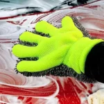 Autowaschhandschuhe, Mikrofaser, abwischbar, Autoschwamm, kratzfrei, Autowaschreinigung, Korallensamt, doppelseitiges Reinigungswerkzeug 3