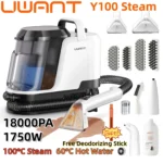 Uwant Y100 Dampfreiniger 18000Pa Teppichreiniger 1750W 100 ° C Steam 60 ° C Heißwasser-Selbstreinigungsgerät für Sofa, Auto, Schuhe, Tierhaare (Jetzt bestellen und kostenlosen Geruchsentferner-Stick erhalten)