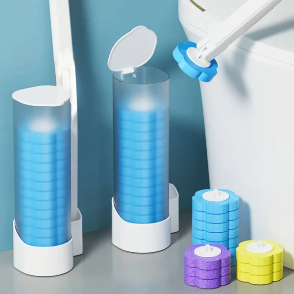 Einweg-Toilettenbürsten-Set, Keine Reinigung Erforderlich, Inklusive Toilettenreiniger, Langstieliges Badezimmer-Reinigungswerkzeug, Einweg-Toilettenbürsten-Ersatzkopf, Steriler Reinigungsbürstenkopf
