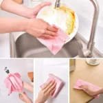 1 Stück Wiederverwendbare Reinigungstücher Haushalt Küchentuch Mikrofaser-Handtuchrollen Geschirrtücher Waschbare Papiertücher Ersatz 1 Rolle mit 20 Stück 4