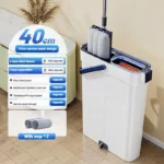 JOYBOS 40 cm Spin Flat Mop & Bucket Set – 360 °   Reinigung der Nass-Trocken-Trennung für Hartholz-/Laminat-/Vinylfliesen 3